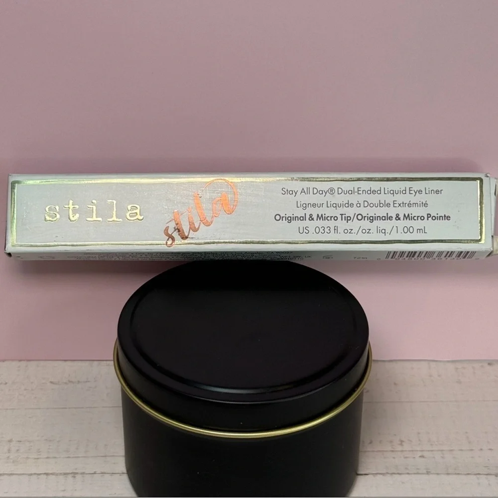 Stila Stay All Day Dual Eyeliner-Original&Micro (Black/Kitten Kosmo) NIB .033 oz